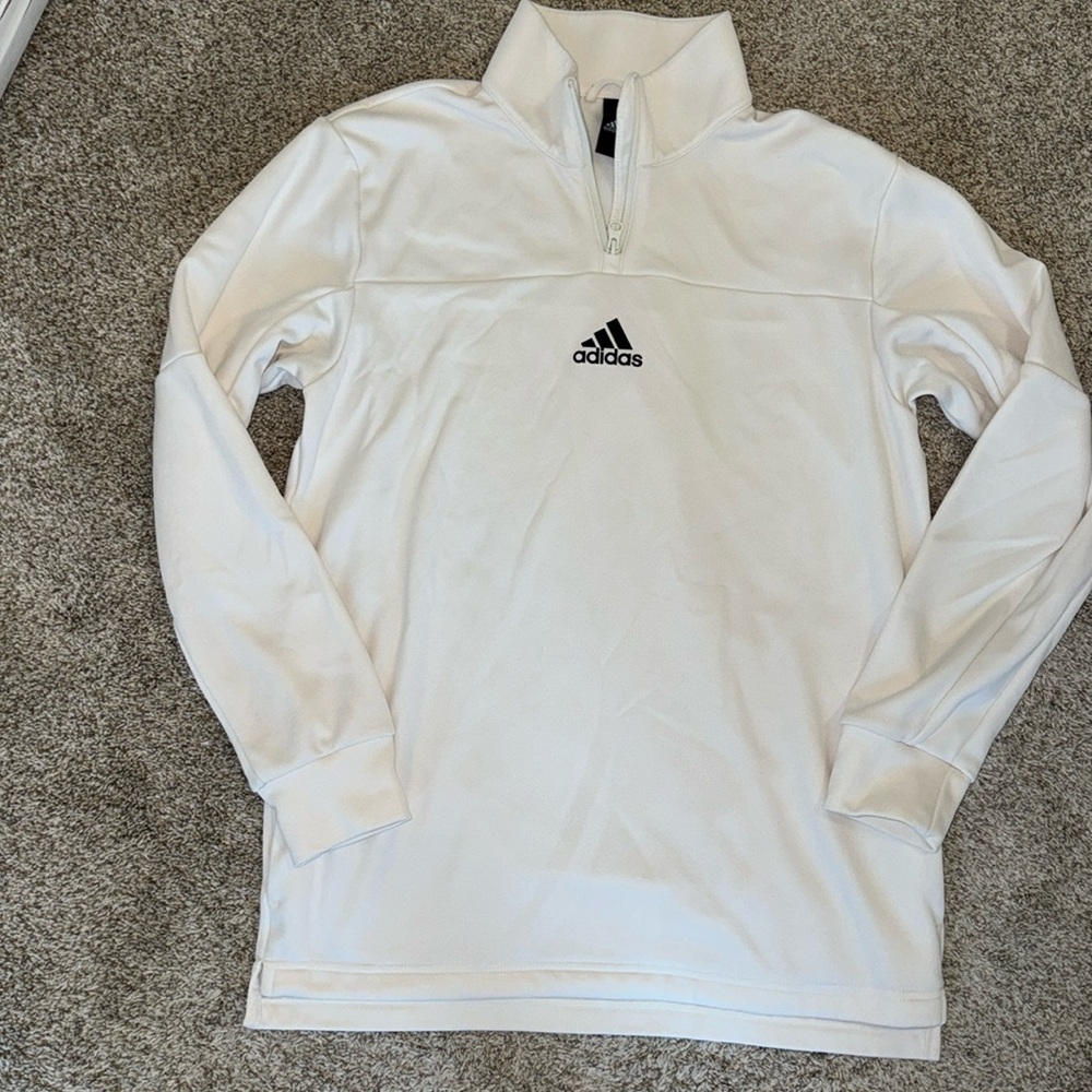 Adidas Cream Aeroready Size Medium fleece zip-up